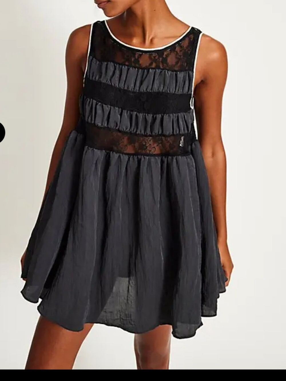 Free People NWOT Current Obsession Mini Slip in Black sz SML